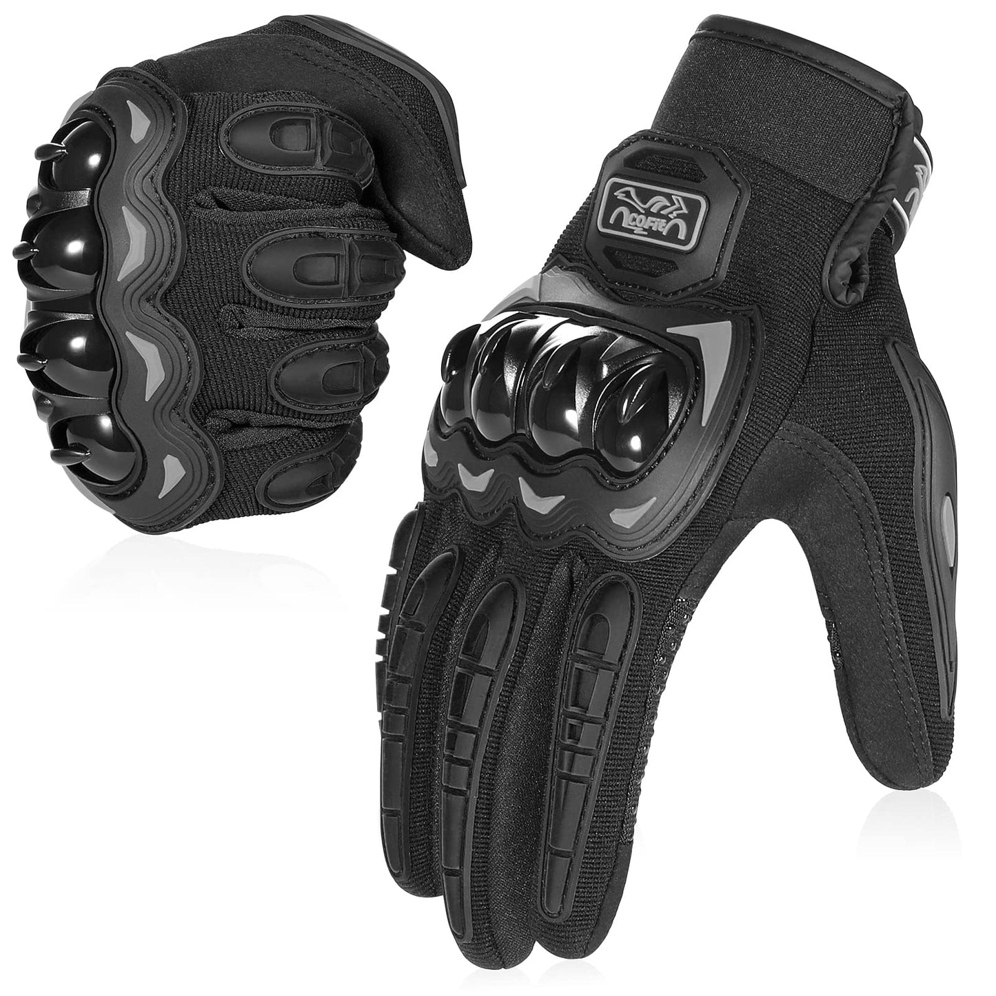 👉 Motorradhandschuhe mit Touchscreen-Funktion – Ideal für Motorrad, Mountainbike, Motocross, Klettern, Wandern & Outdoor-Sportarten, Schwarz (Größe L)