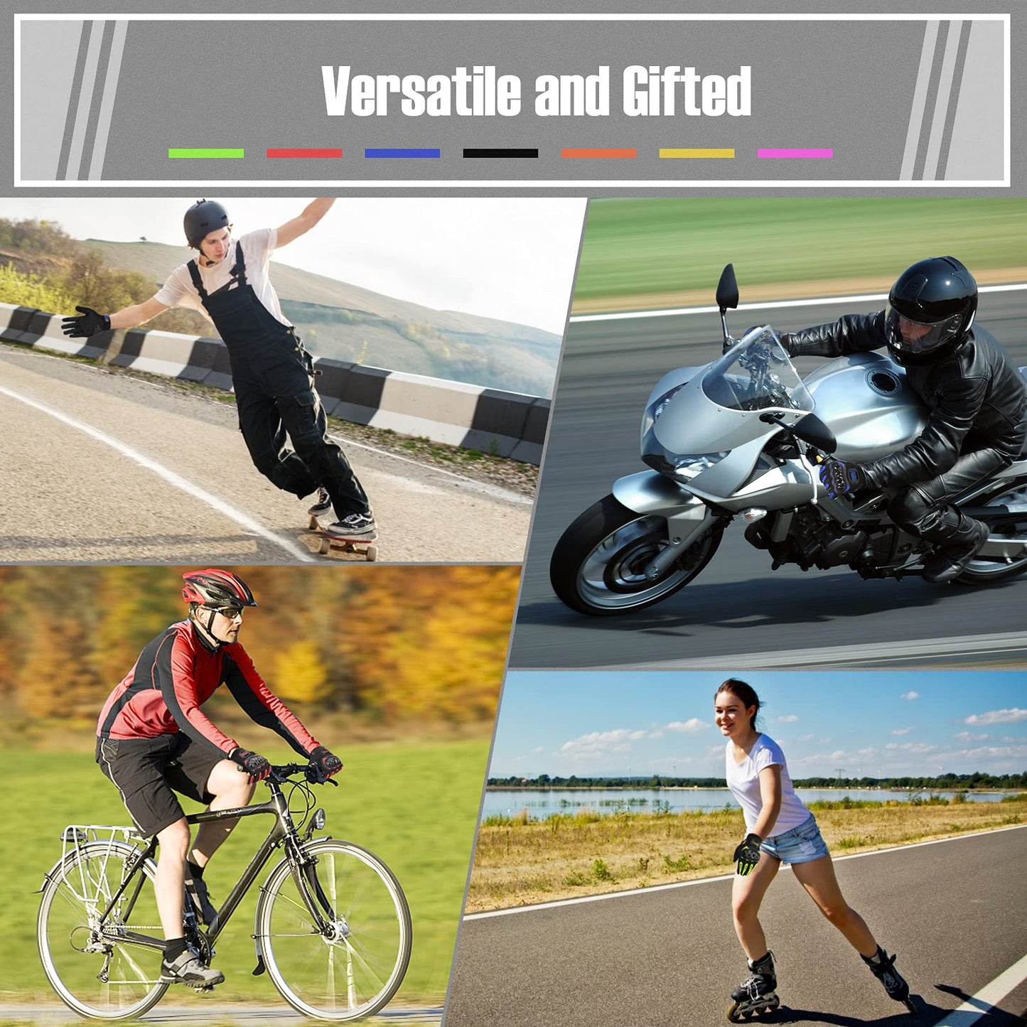 👉 Motorradhandschuhe mit Touchscreen-Funktion – Ideal für Motorrad, Mountainbike, Motocross, Klettern, Wandern & Outdoor-Sportarten, Schwarz (Größe L)
