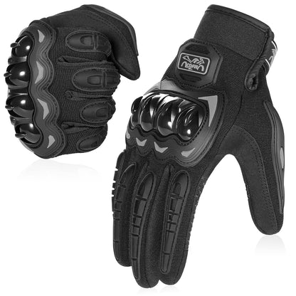 👉 Motorradhandschuhe mit Touchscreen-Funktion – Ideal für Motorrad, Mountainbike, Motocross, Klettern, Wandern & Outdoor-Sportarten, Schwarz (Größe L)